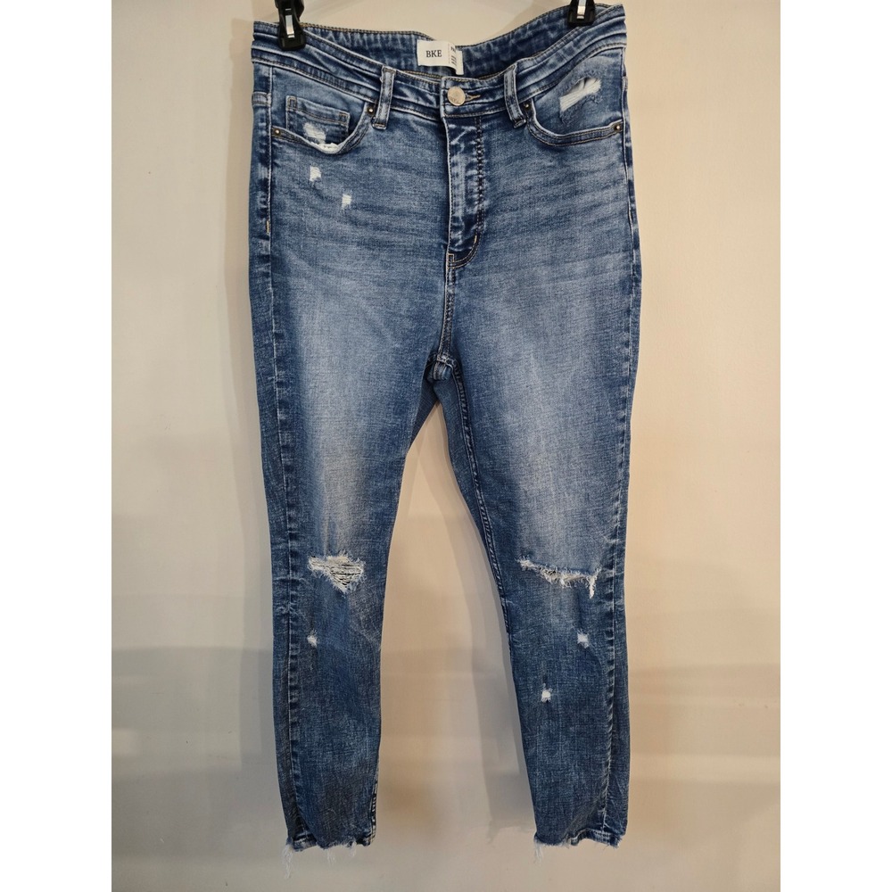 BKE Parker High Rise Ankle Skinny Jeans Women's Blue Distressed Size 28